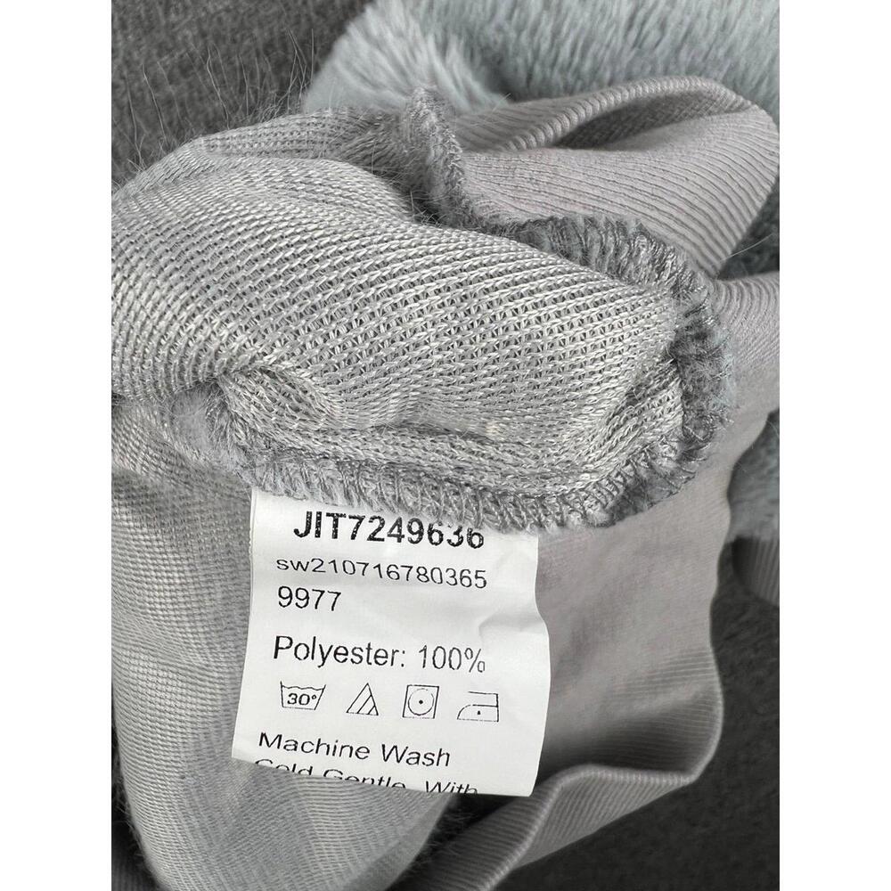 Women's Light Gray Faux Fur Cropped Jacket with Ribbed Hem‎ and Cuffs Size Small - Picture 3 of 5